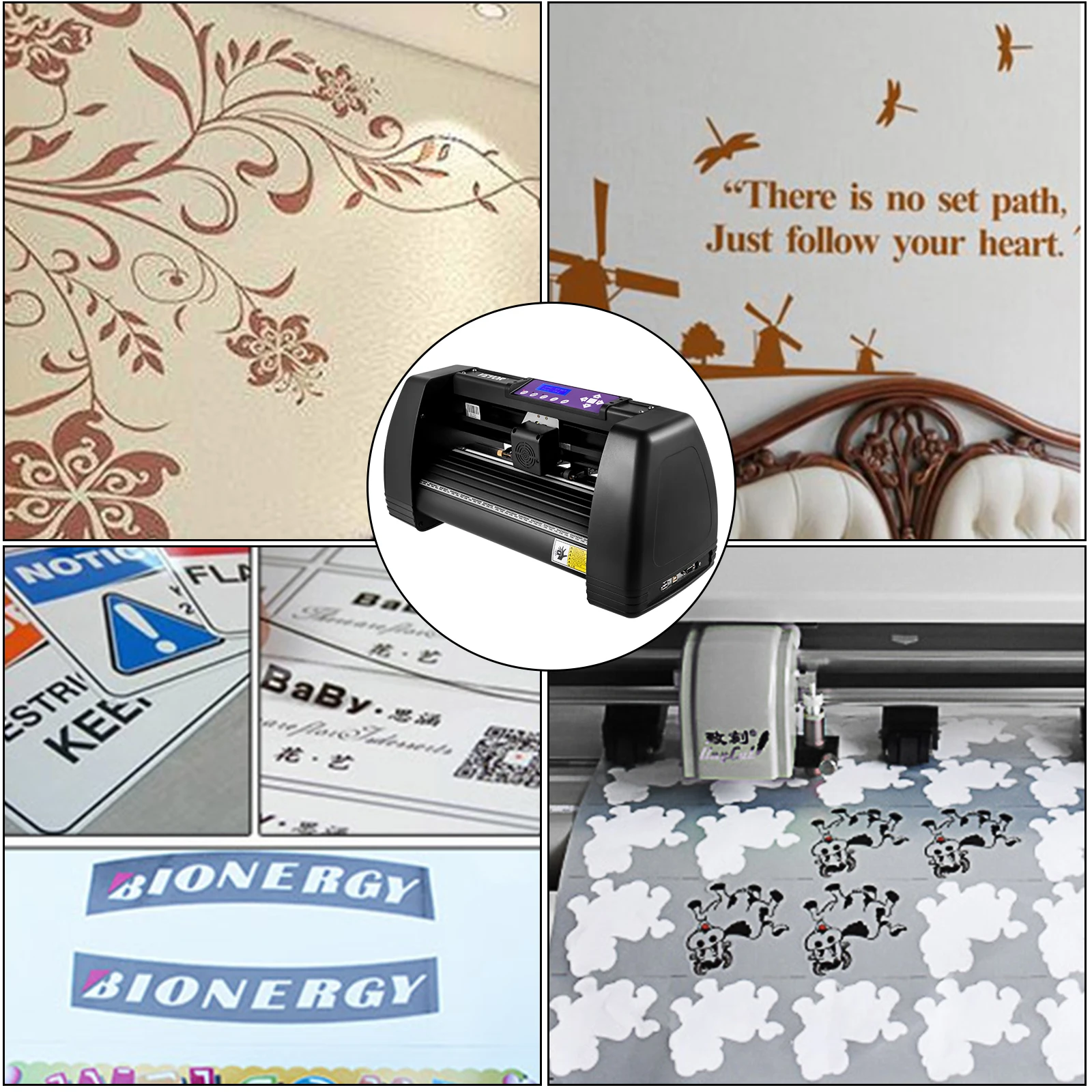 Vevor 14in Desktop Vinyl Cutter U-Disk Off-Line 375Mm Lcd Panel Vinyl Plotter W/Signmaster software Kaart Papier Etsen Machinen