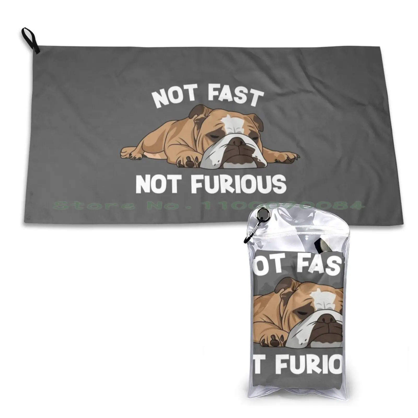 English Bulldog-Not Fast Not Furious Quick Dry Towel Gym Sports Bath Portable Zx Cbr Hayabusa Gsx R R6 R1 Ariel Abs Moto Guzzi