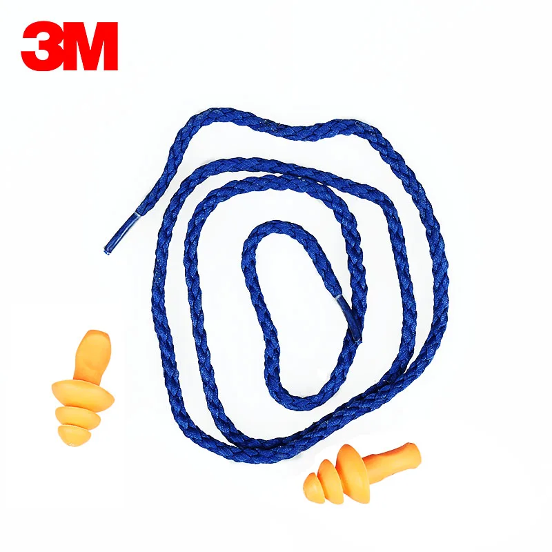 3M 1270 Anti-Noise Earplugs Christmas tree shape Belt line Safety earplugs Cleanable Silica gel Learn Sleep earplug