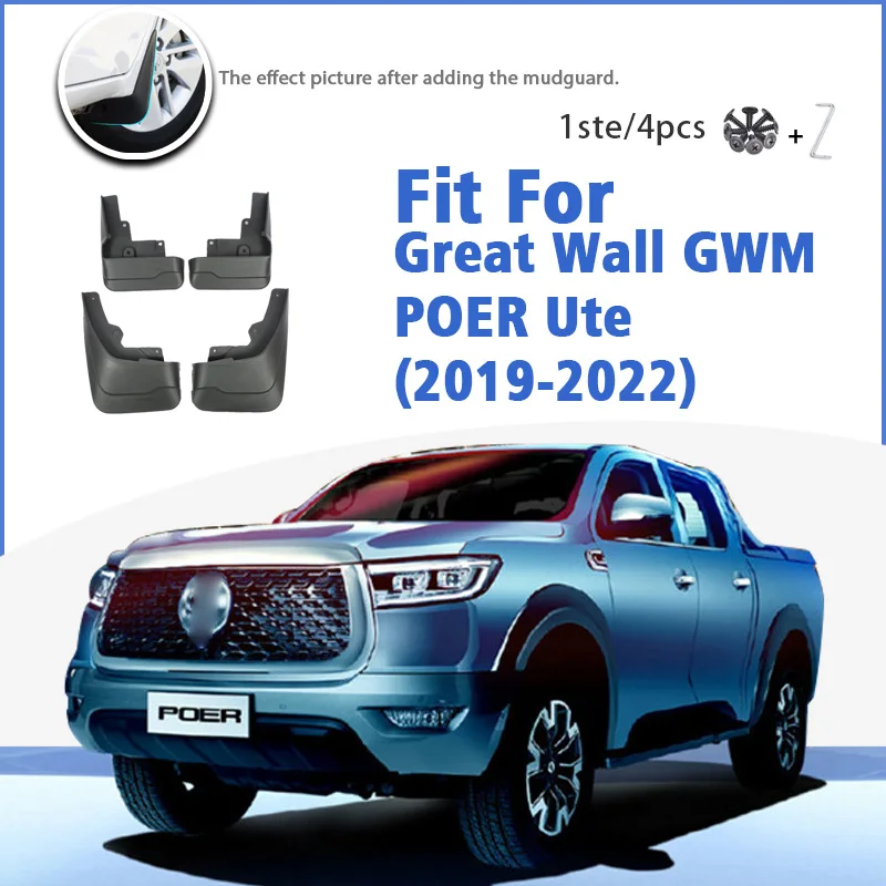 

Mud Flaps For Great Wall Cannon GWM Pao Poer Ute 4x4 2019-2022 Mud Flap Fender Splash Guard Mudguards Mudflaps Accessories