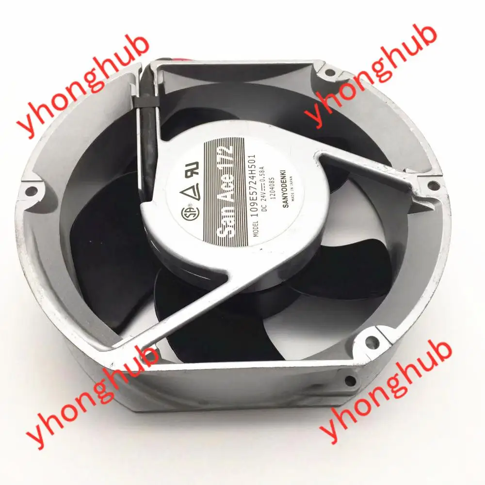 SANYO DENKI 109E57245H01 109E5724K5H01 DC 24V 1.3A 172x172x51mm Server Cooling Fan