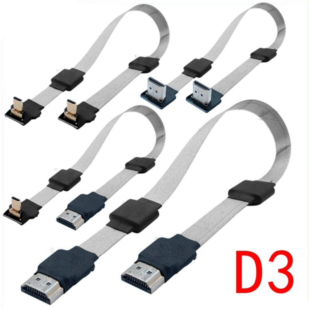 

D3Anti-static HD Kabel Micro HD Unten Winkel Stecker auf Mini HD FPC Flach Kabel Anti-störungen Multicopter Luftaufnahmen