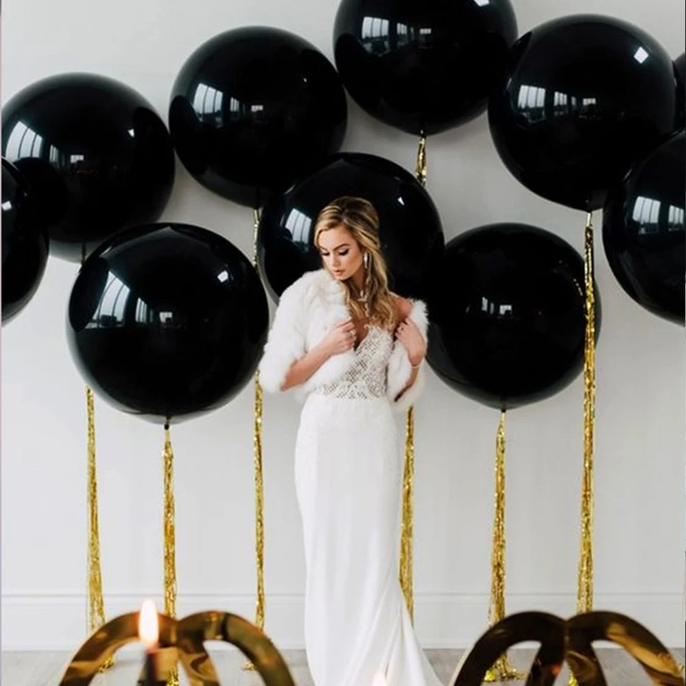 5pcs 36 inch Big Black Latex Balloons Helium Inflable Blow Up Giant Balloon Wedding Birthday Party Large Balloon Decoration