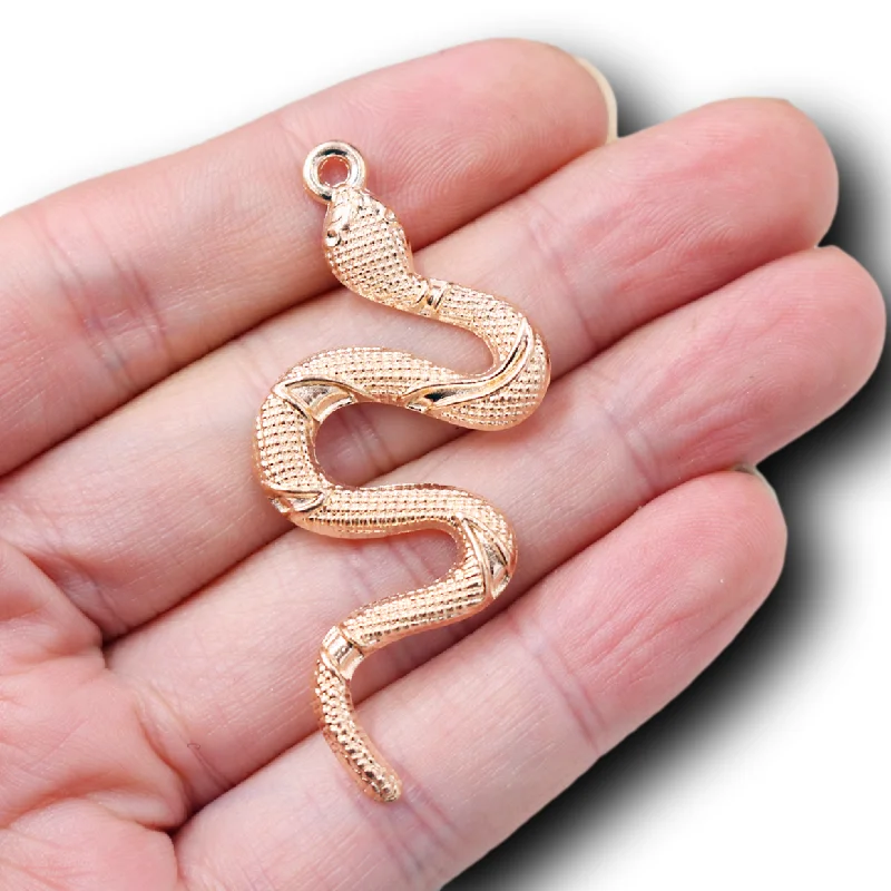 5pcs Hip Hop Style Snake Alloy Pendant DIY Charms Necklace Earrings Jewelry Carfts Making A2063