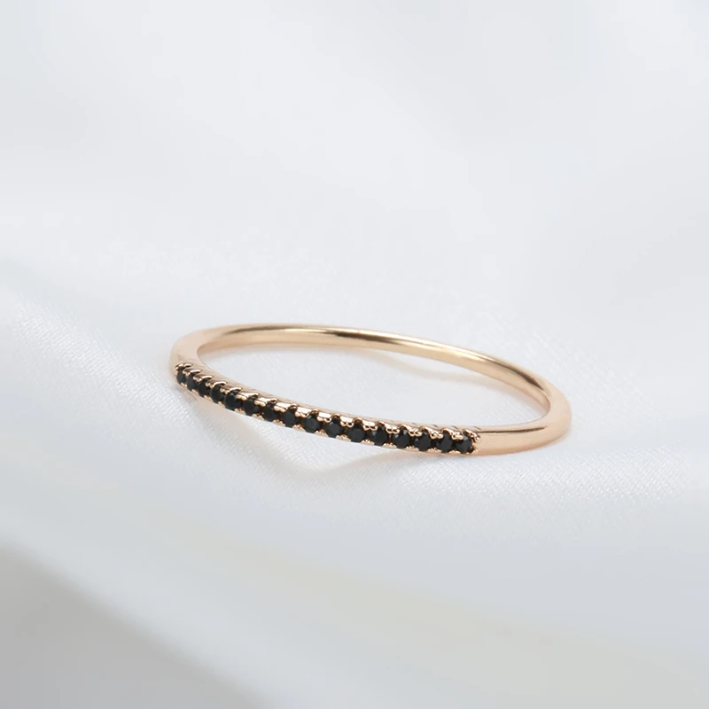 Kinel Neue 585 Rose Gold Hochzeit Ring Für Frauen Klassische Schwarz Natürliche Zirkon Ring Mode Schmuck Kristall Geschenk