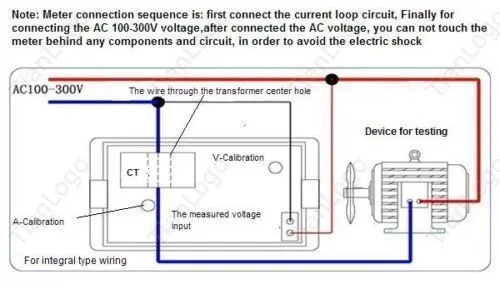 CA 300V/450V 100A doble Digital LED amperios voltímetro voltaje corriente + CT 110V 120V 220V