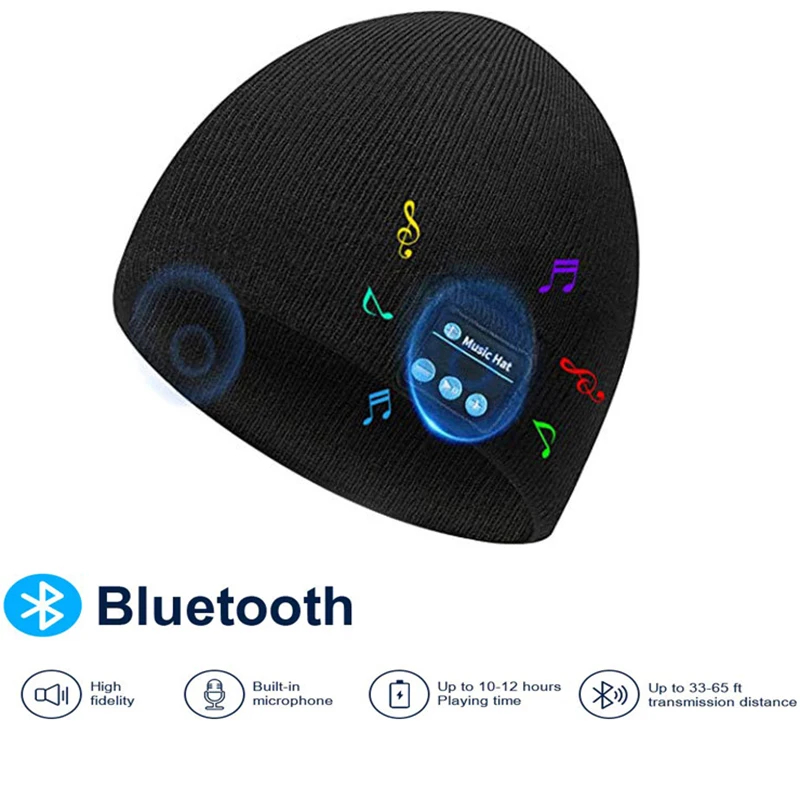 Unisex Beanie Hat Bluetooth Wirless Upgraded Loud Stereo Speaker Unique Awesome Cute Fall Winter Christmas Tech Gifts