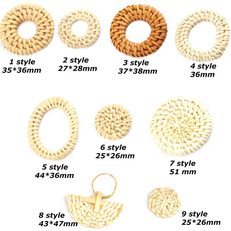 10pcs rattan pendant Drop Hoop charms earring making diy handmade ear jewelry material accessories