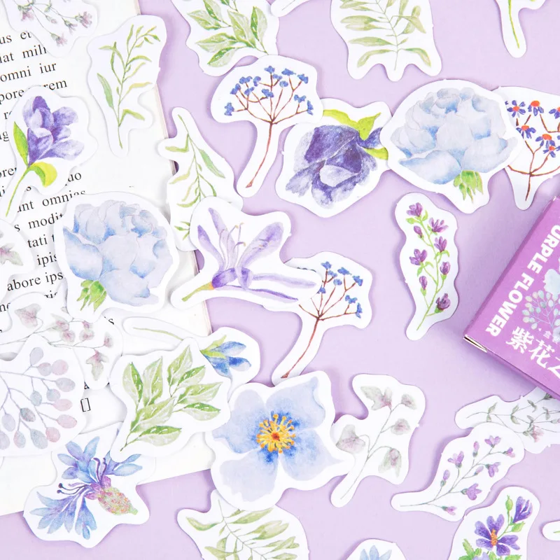 46 Pcs Spring Flowers Decoration Album Planner Stickers Scrapbooking Diary Sticky Paper Flakes