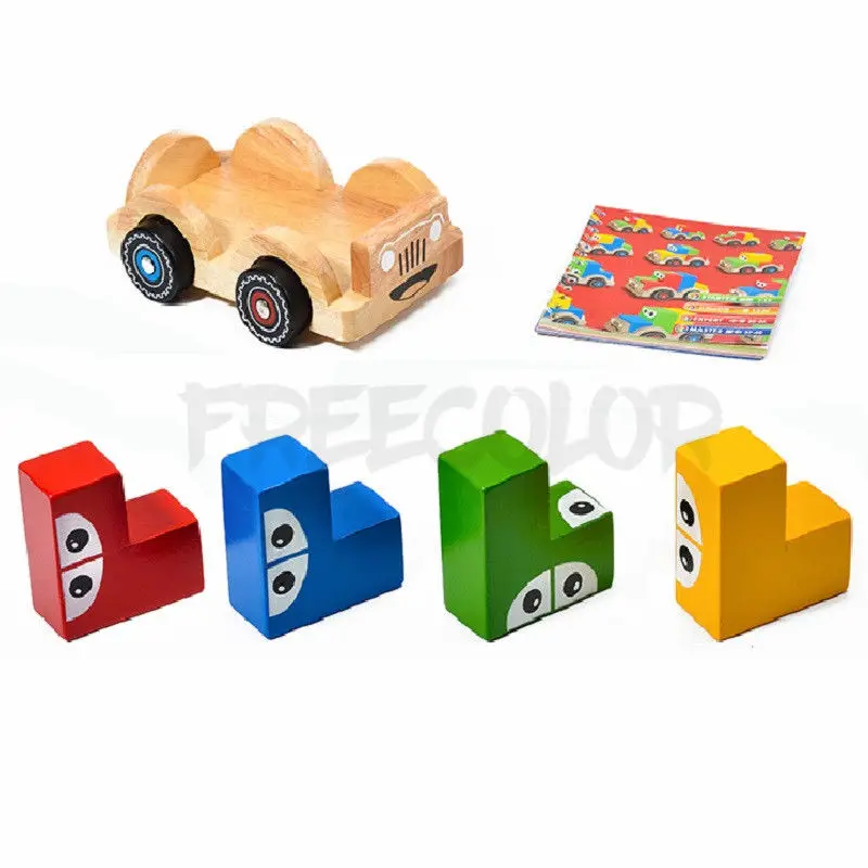 3D Houten Auto 5*5 Cognitieve Vaardigheid-Gebouw Puzzel Game Met 48 Speelse Uitdagingen Voor Leeftijden 4 + educatief Speelgoed Voor Kinderen