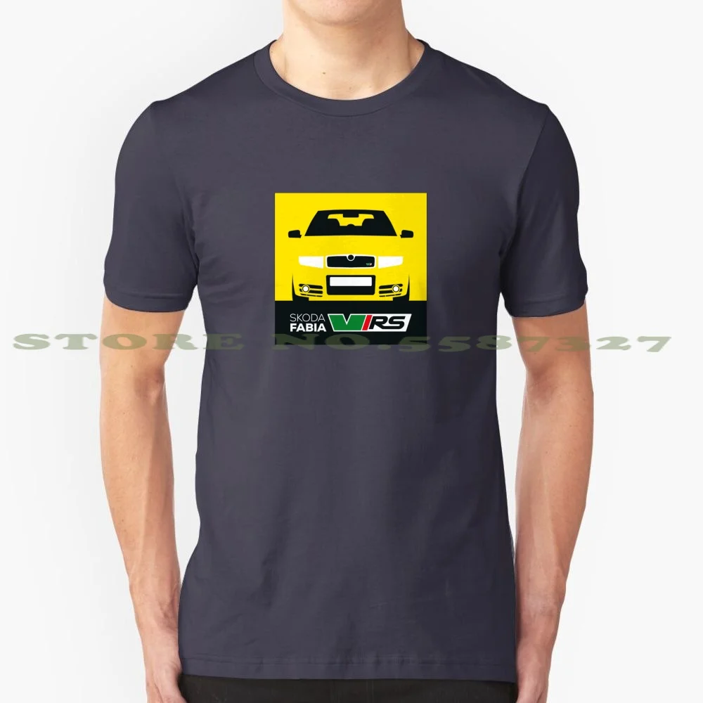 Skoda Fabia Vrs-Yellow 100% Cotton T-Shirt Skoda Fabia Vrs Octavia Turbo Vim Mark1 Mk1 Rally Sports Fan Owner Car Auto Manual