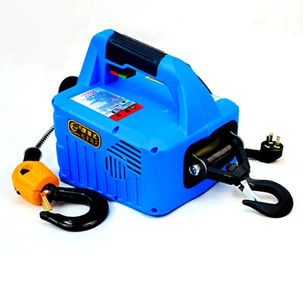 500KG Electric hoist Portable electric hand winch traction block electric steel wire rope lifting hoist towing rope 220V/110V