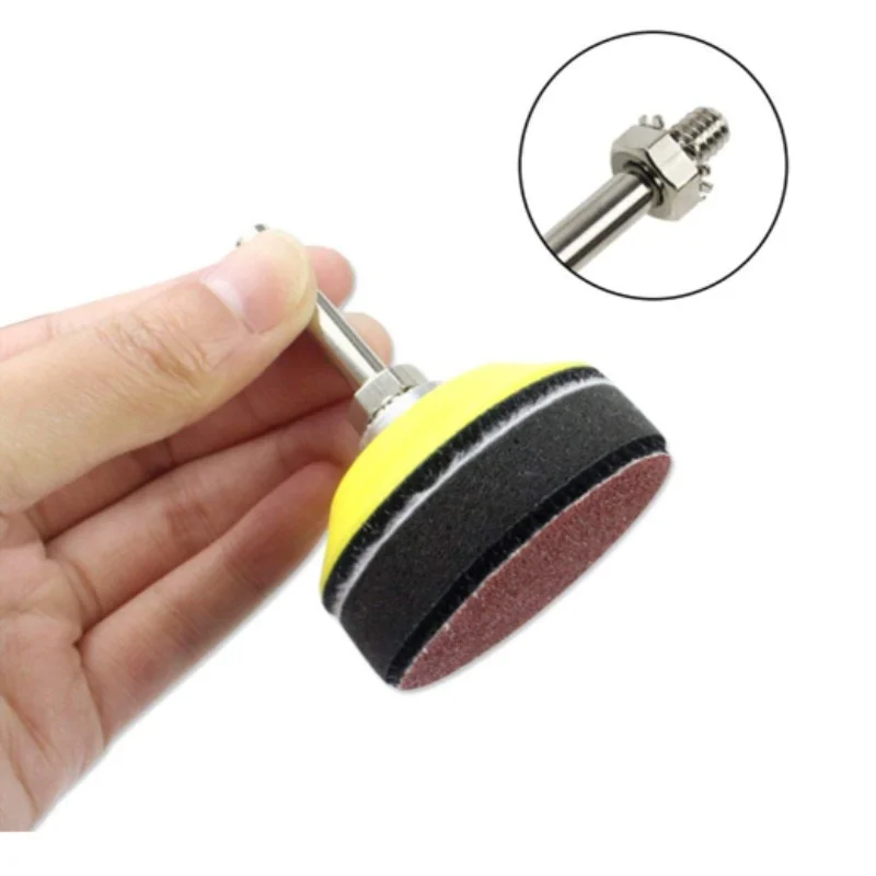 100pcs 50mm/2\'\' Orbit Sanding Polishing Sheet Sandpaper Round Shape Sander Velcro Discs Mixed Grit Polish Pad + cushion sleeve