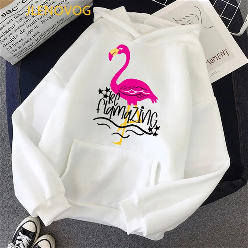 

Be Flamazing Flamingo Graphic Print Hoodies Women’S Clothing Gray White Pink Sweatshirt Femme Harajuku Kawaii Clothes Tracksuit