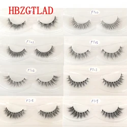 New 3D Mink Eyelashes Clear Band Handmade Eye Lashes Crisscross Transparent Stems False Eyelashes Dramatic Lightweight Lashes