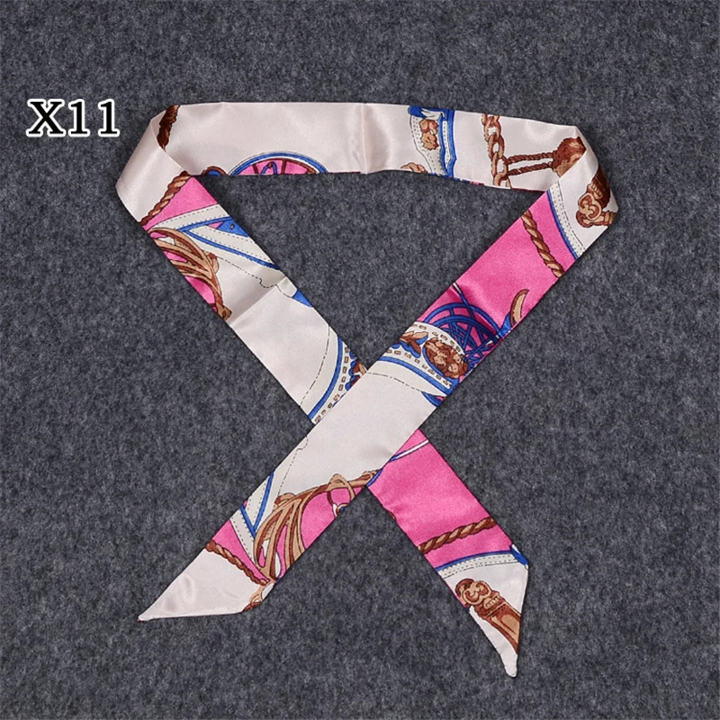 New Design Small Silk Scarf Women Luxury Goods Hair Band Tie Fashion Bag Handle Ribbon Skinny Scarves Women Head Scarf Kerchief