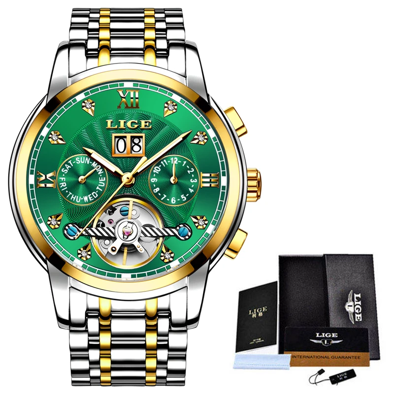 Luik Business Horloge Mannen Automatische Mechanische Tourbillon Horloge Luxe Fashion Rvs Sport Horloges Mannen Relogio Masculino