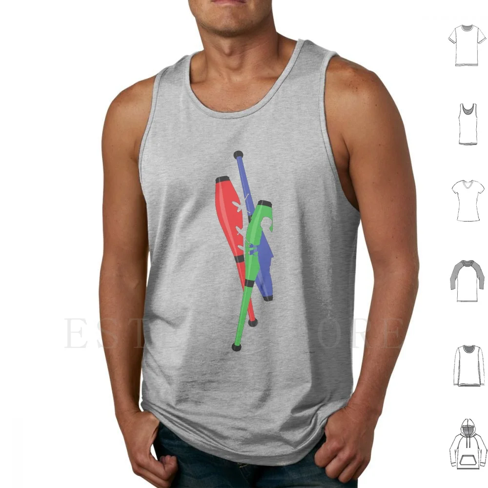 Tshirt-Club Cutout Tank Tops Vest Sleeveless Juggle Juggler Juggling Club Clubs Prop Silhouette Art Abstract Px3 Minimal