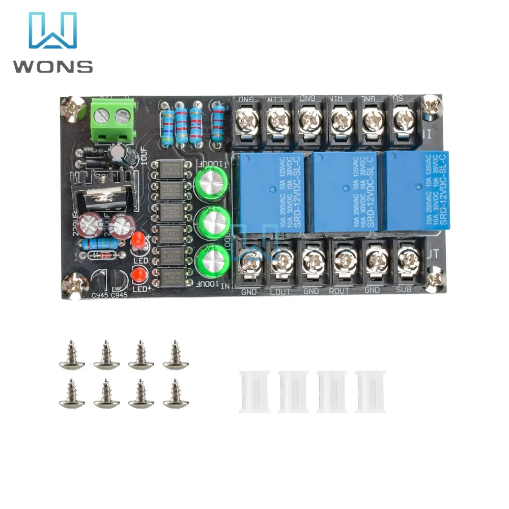 300W Digital Amplifier Speaker Protection Board 2.1 three-Channel Channel Relay Speaker Protection Module Boot Delay DC Protect