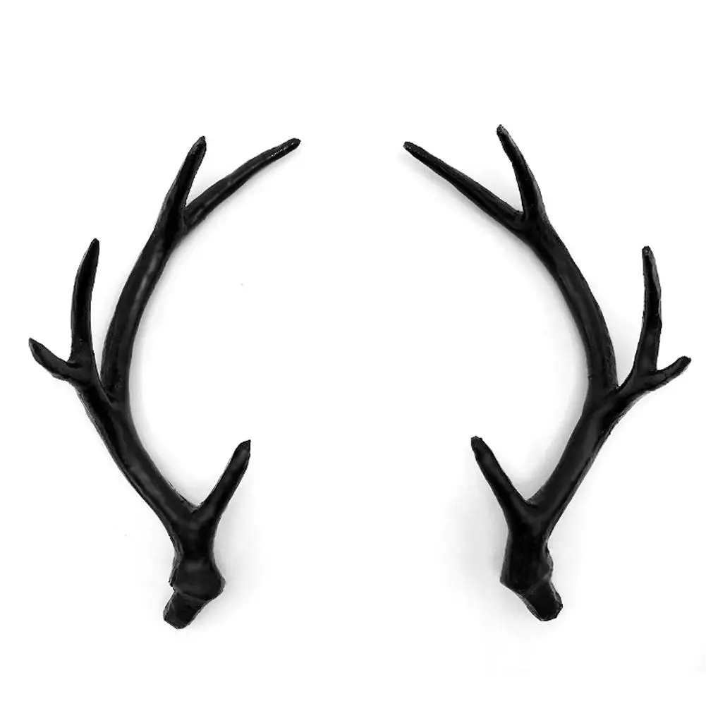 Simulation Plastic Deer Antlers Decor Cosplay Black Deer Antlers Artificial Deer Horn Headband DIY Accessory Halloween Props