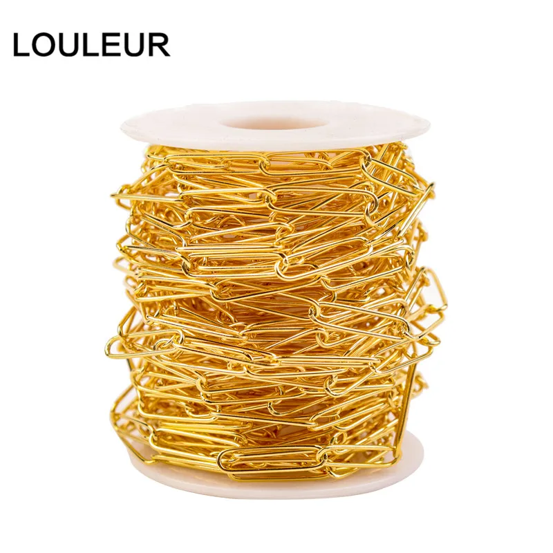 1 Meter 5mm Width Stainless Steel Gold Color Tone Circle D Rolo Link Chain for Women Necklace Bracelet Making DIY Jewelry Making