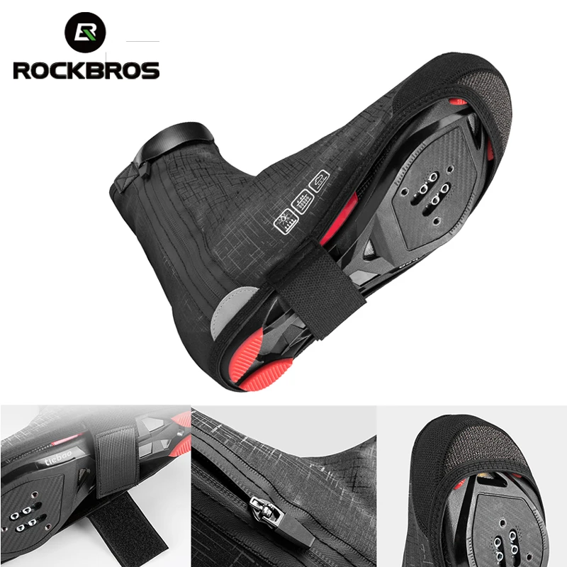 ROCKBROS ike Shoes Covers Cycling Shoes Cover Waterproof Windproof Thermal Warm BReflective Riding Bicycle Winter Overshoes