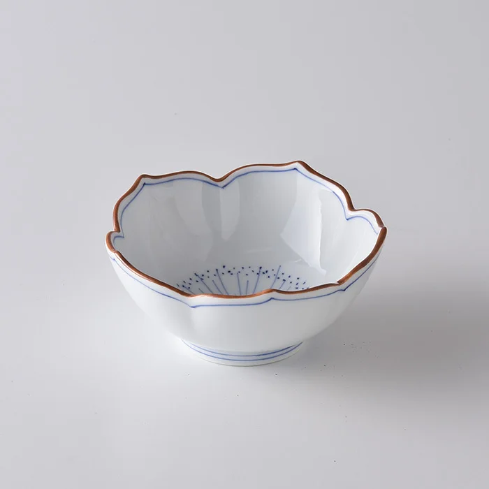 from Japan field burning hand-painted color blue flower platycodon small bowl pozzo see  Lin kiln burning the dishes