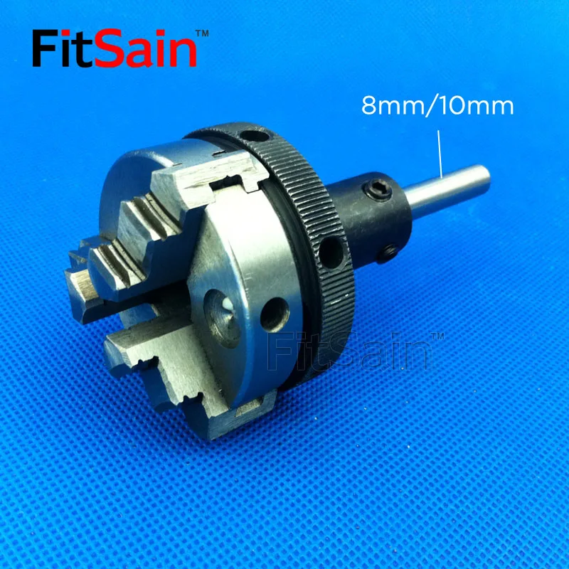 FitSain-Three jaw chuck D=50mm CNC mini SELF-CENTING maiually operated chuck Bench Lathe part shaft diameter 8mm/10mm/12mm/14mm