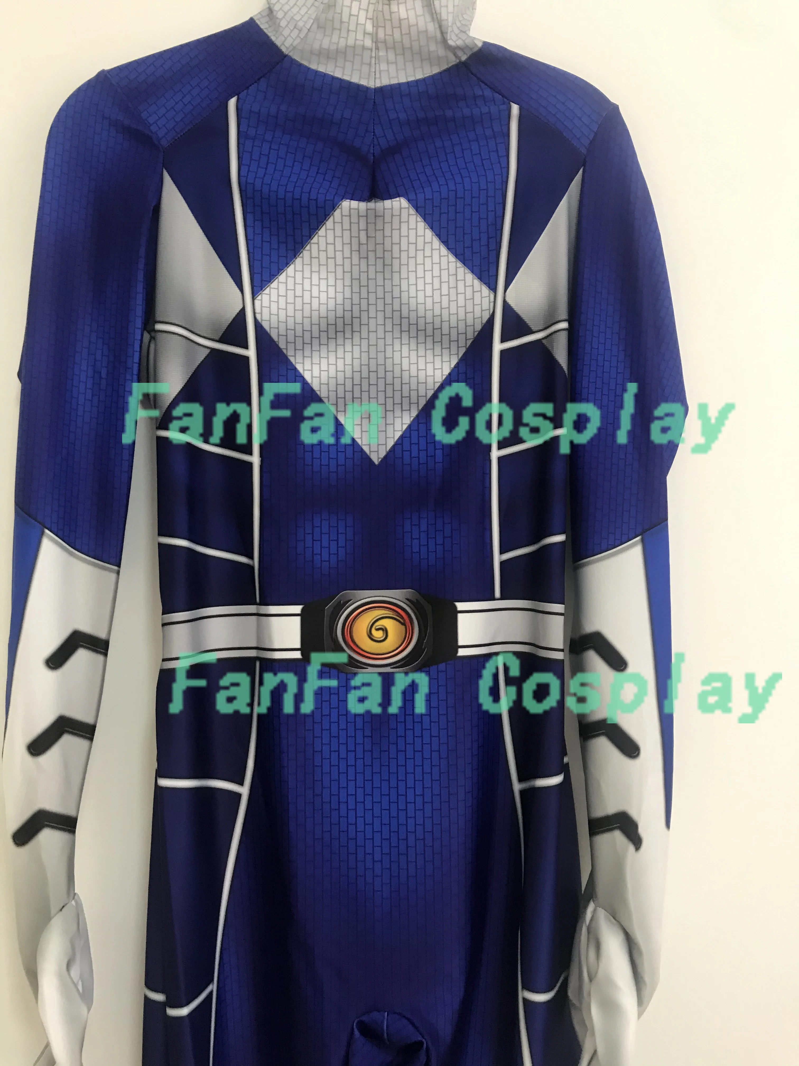 3D Print Kyoryu Sentai Zyuranger Ranger Cosplay Costume Blue Rangers Bodysuit Zentai Suit Halloween Costume view 2