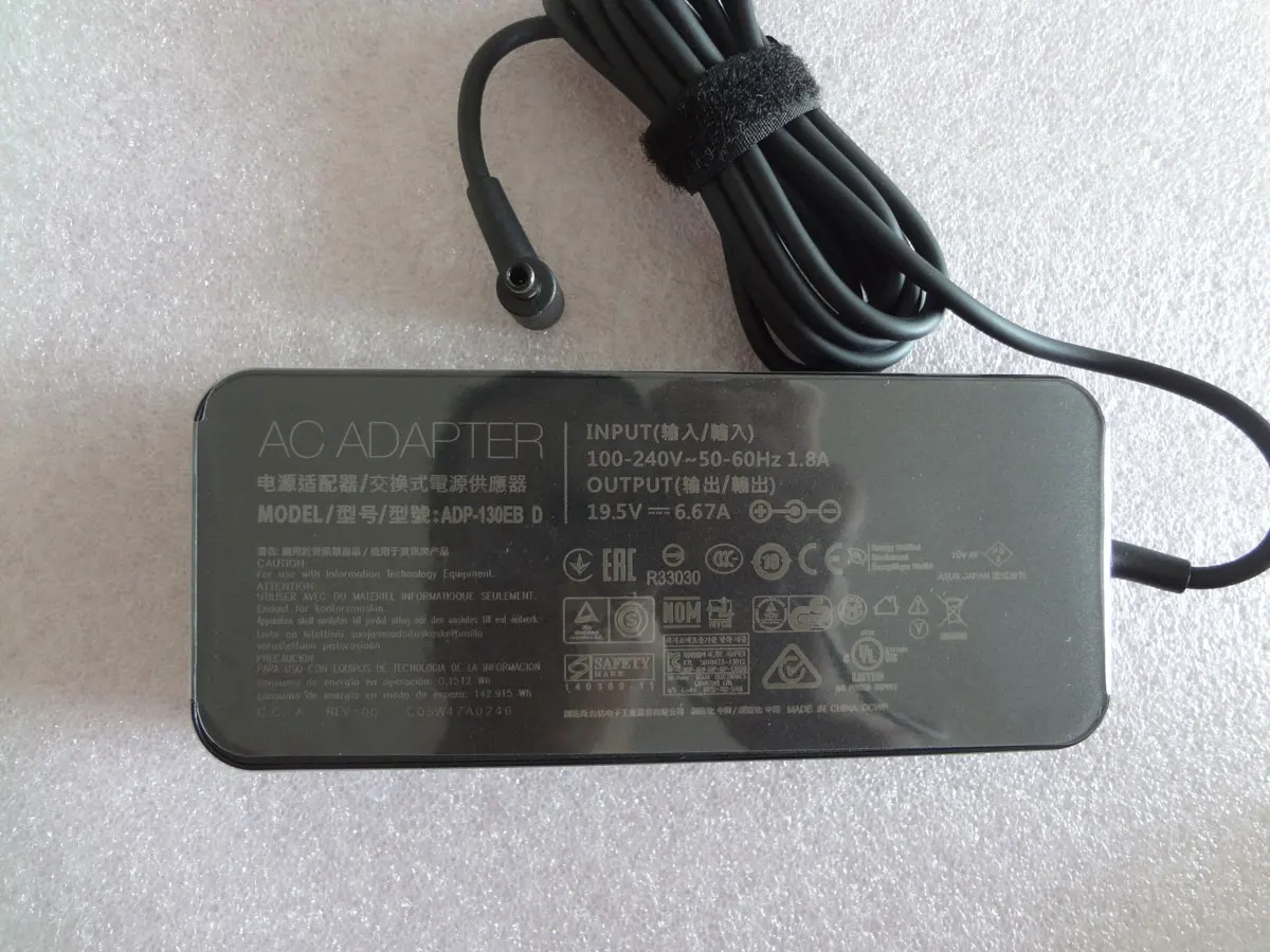 

NEWOEM Slim 19.5V 6.67A 130W ADP-130EB D PA-1121-28 4.5mm Pin For ASUS ZenBook UX563FD Gaming Notebook Original Puryuan Charger