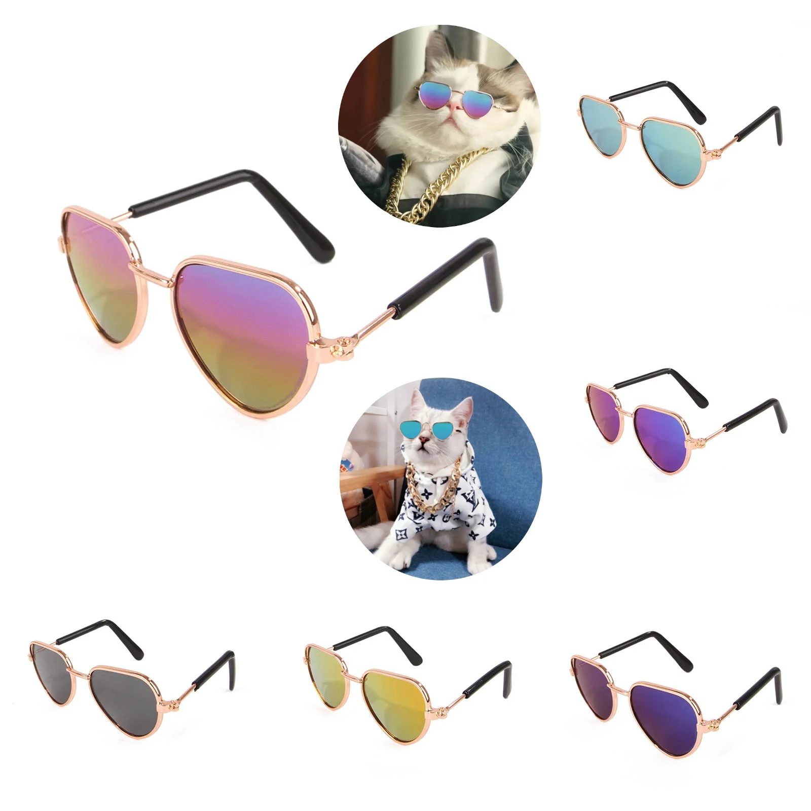 Cute Glasses For Cat Dog Pet Glasses Eye-wear Pet Sunglasses Pets Photos Props Fashionable Pet Accessories Pet Supplies 7.5cm