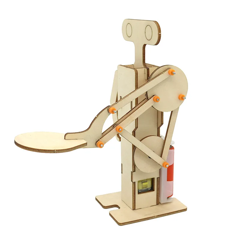 Wooden Electric Powered Swing Fan Robot DIY Model Educational Technology DIY