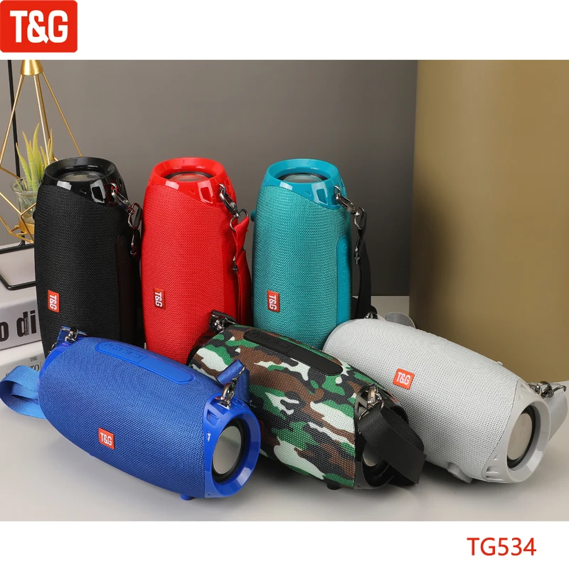 

T&G TG534 Portable Bluetooth Speaker Wireless Bass Column Waterproof Outdoor USB Speakers Support AUX TF Subwoofer Loudspeaker