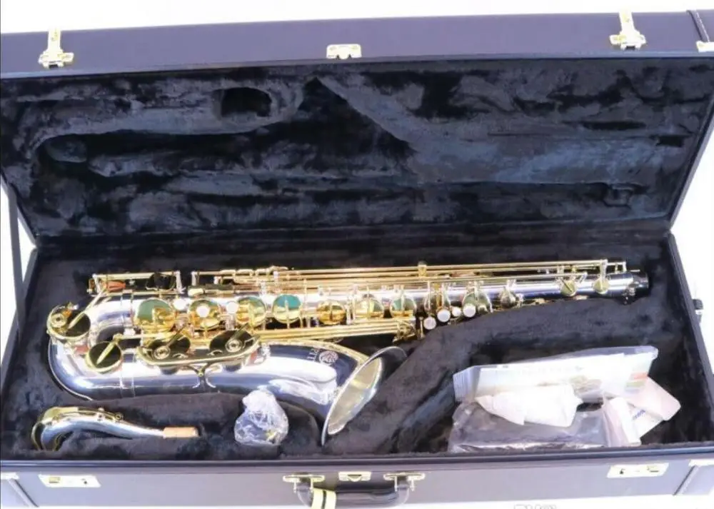 

Jupiter Model JTS-1100SG Intermediate Tenor Saxophone Bb Tune Nickel Plated SN YF01860 DISPLAY MODEL with Accessories