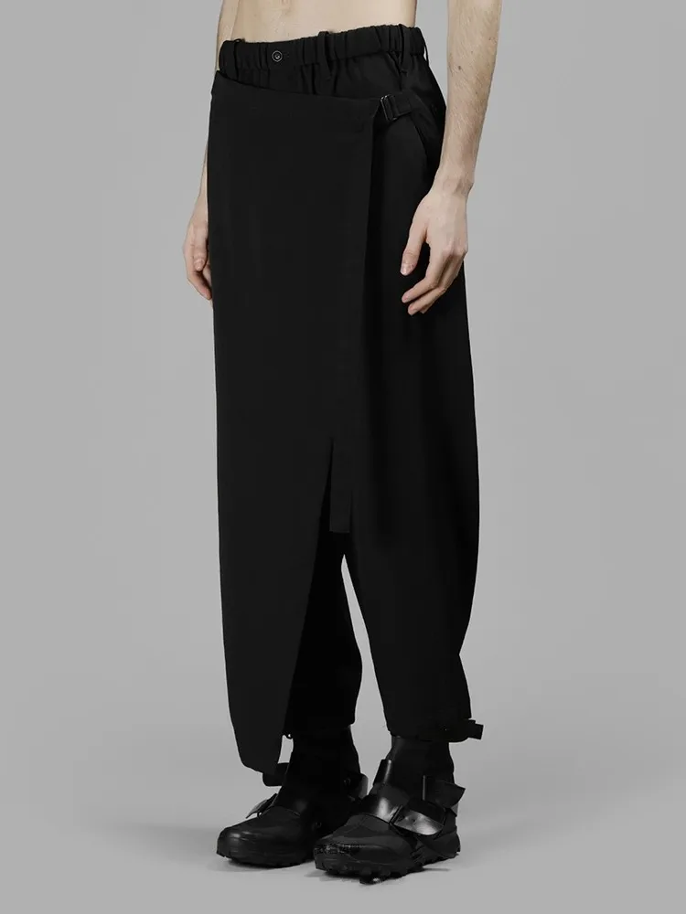 Men's new menswear fashion trend designer casual trousers irregular patchwork nine cropped trousers plus size singer clothing view 2