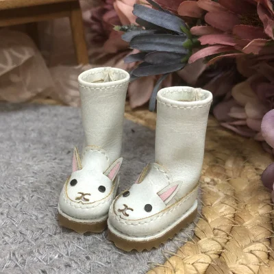 Blythes Doll Shoes fit in 1/6 Size Fashion Animal Rabbit High Top Boots Shoes Rotten Strawberry Khaki Color Brown White etc