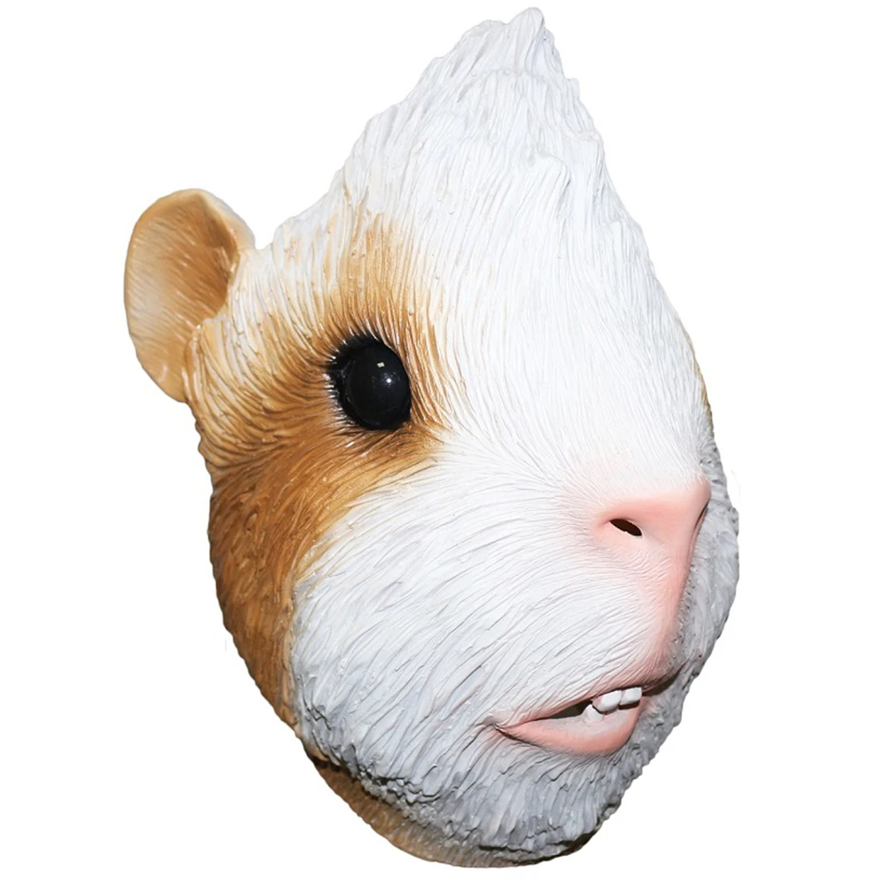 Guinea Pig Latex Animal Mask Cavia Porcellus Halloween Costume Mouse Rat Headwear Party Disguise