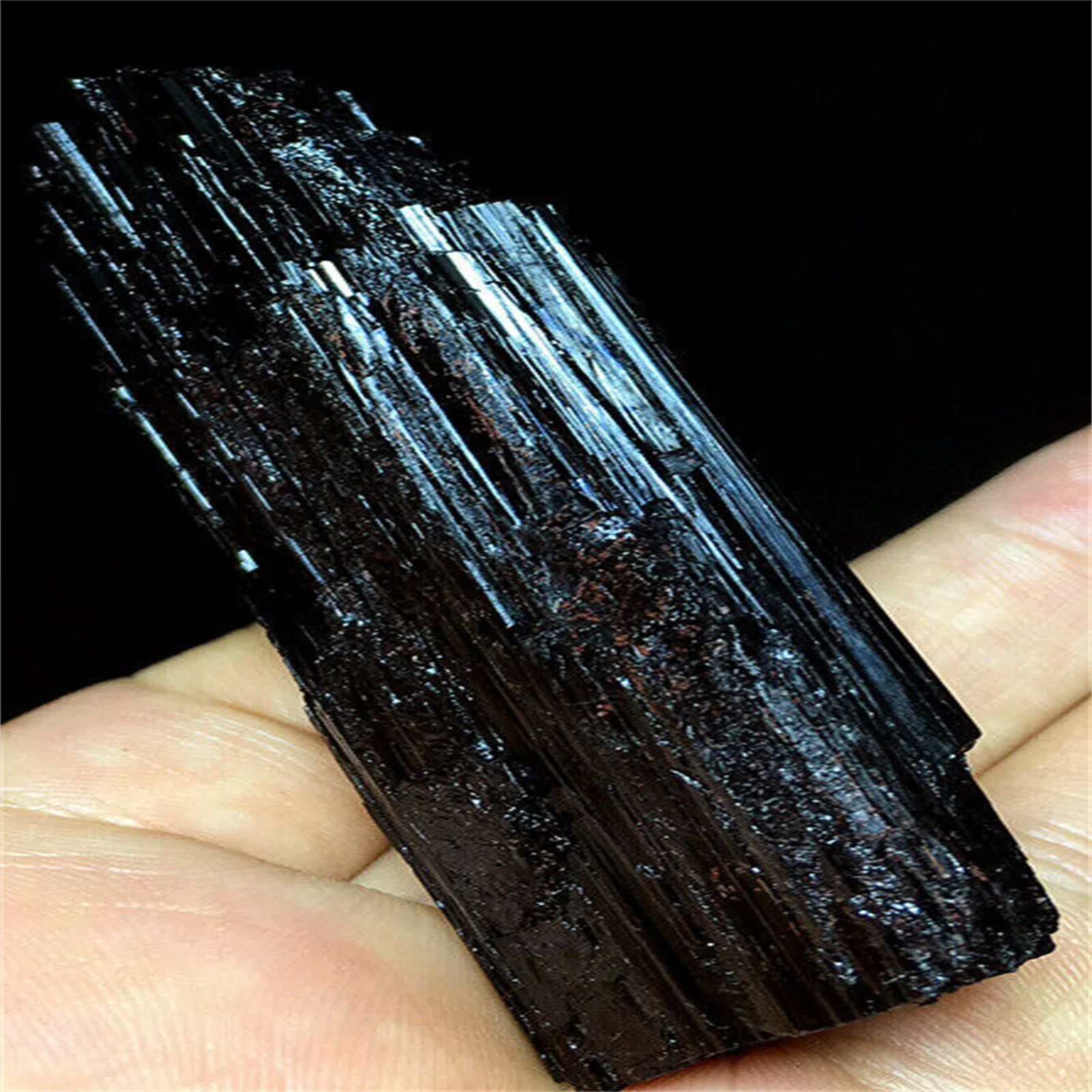 

Natural black tourmaline specimen crystal rough gemstone