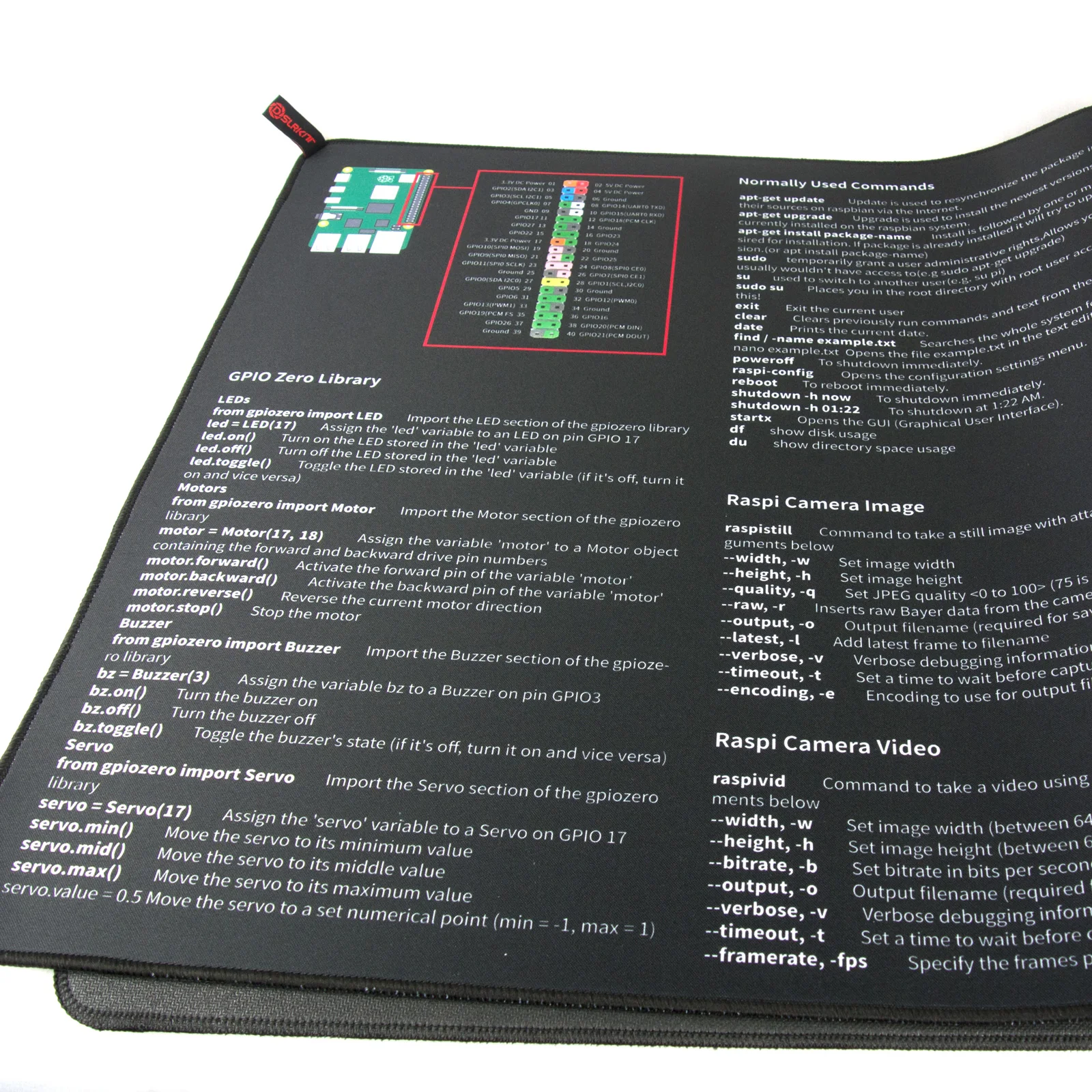 DSLRKIT 1000mm x 500mm 40x20 "tappetino per Mouse grande/XL per comandi di base Raspberry Pi guida pin GPIO