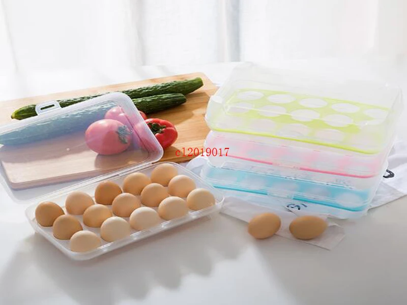 Single Layer Kitchen Refrigerator Food 15 Eggs Airtight Storage Container Portable Plastic Egg Storage Box