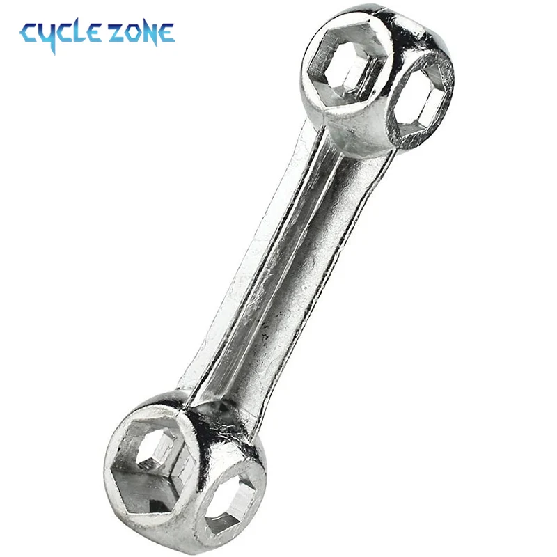 Bike Repair Tool Durable Dog Bone Shape Mini Hexagon Wrench Holes Zinc Alloy 6-15mm 10 in 1 Torque Cycling Spanner Hand Tools