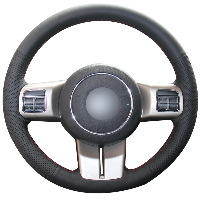 

Hand-stitched Black Leather Car Steering Wheel Cover for Jeep Compass Cherokee (Grand Cherokee) Wrangler Patriot