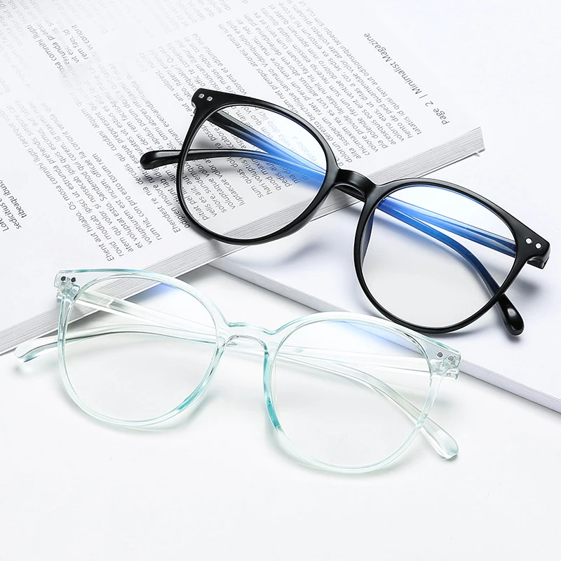 New Retro Blue Blocking Eyeglasses Flat Mirror Ultra Light Glasses Frame Rice Nail Frame Men And Women Computer Glasses