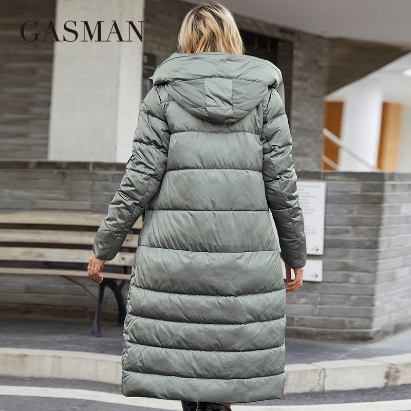 Gasman 2022 nova mulher inverno para baixo jaquetas marca de alta qualidade moda parkas casual contraste quente casaco com capuz feminino 21792