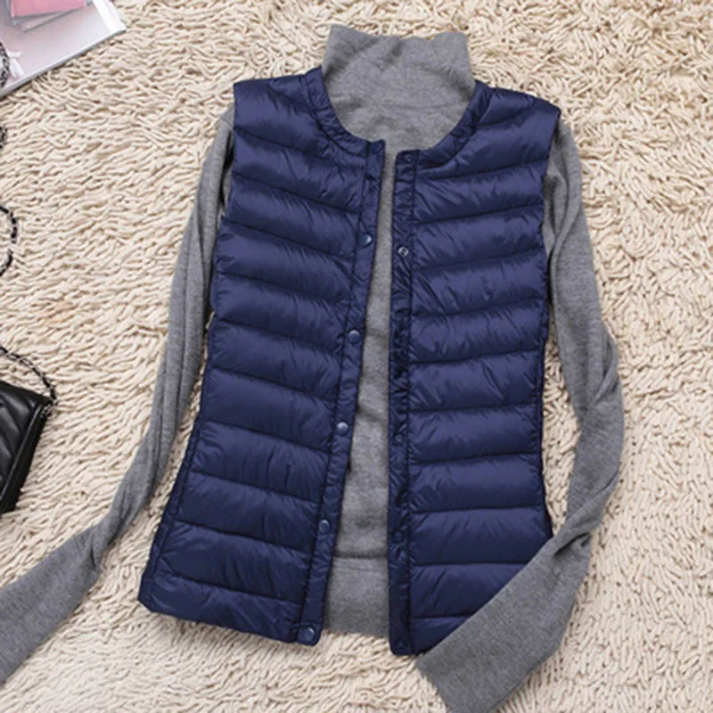 Brand 3XL Large Size Waistcoat 2021 New Women\'s Warm Vest Ultra Light Down Vest Women Portable Sleeveless Winter Warm Liner