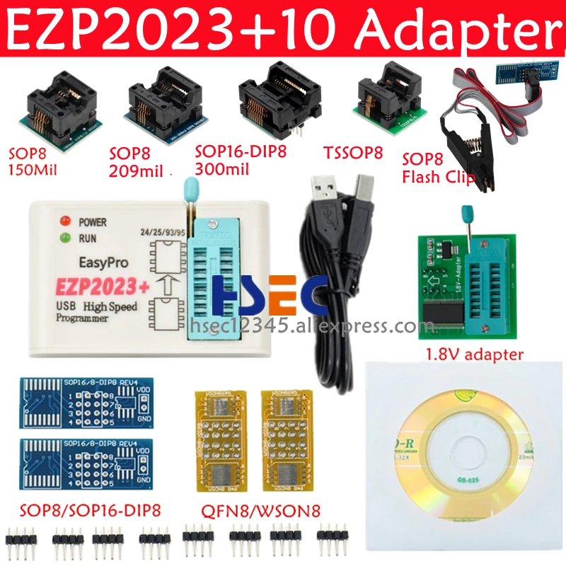 100% Original EZP2023 High-speed USB SPI Programmer EZP 2023 Support 24 25 93 95 EEPROM 25 Flash BIOS Chip Better Than EZP2019