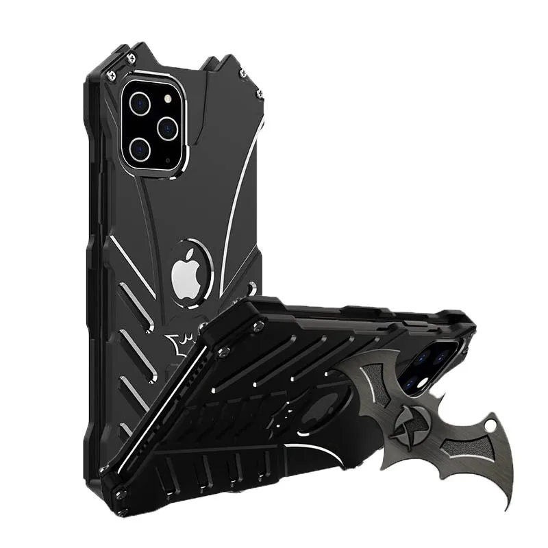 

Metal Armor Back Case for iPhone 15 14 13 12 Pro Max 15Plus 14Plus Shockproof Anti-Drop Aerospace Aluminum Batman Phone Cover