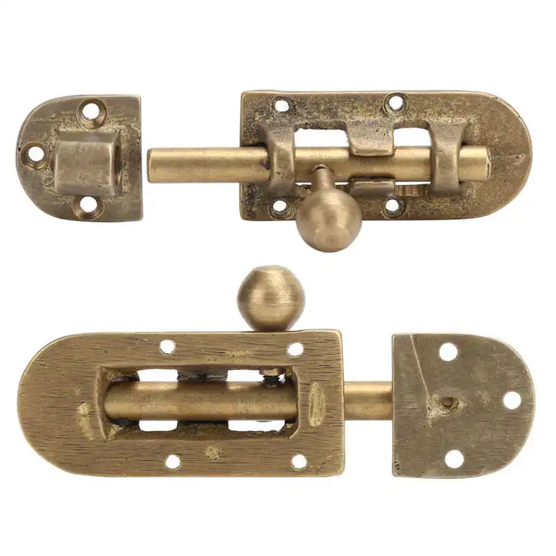 Vintage Brass Door Sliding Latch Antique Door Window Bolts Buckle Lock Hardware Fittings Tools - Image 3
