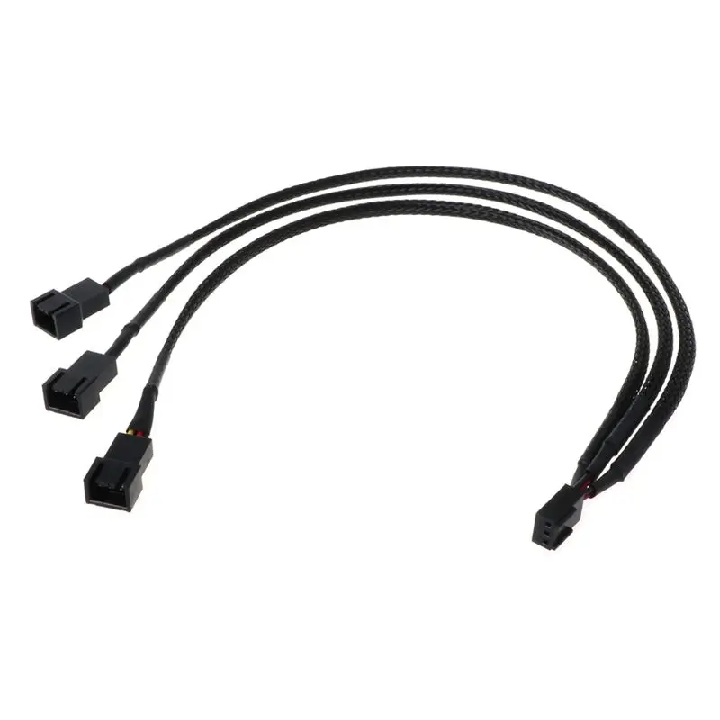 Dropship 12V 30CM 3Pin Fan PWM 1 to 3 Way Power Supply Extension Cable Y Splitter Port Multiplier PC Computer Cooling 22AWG Wire