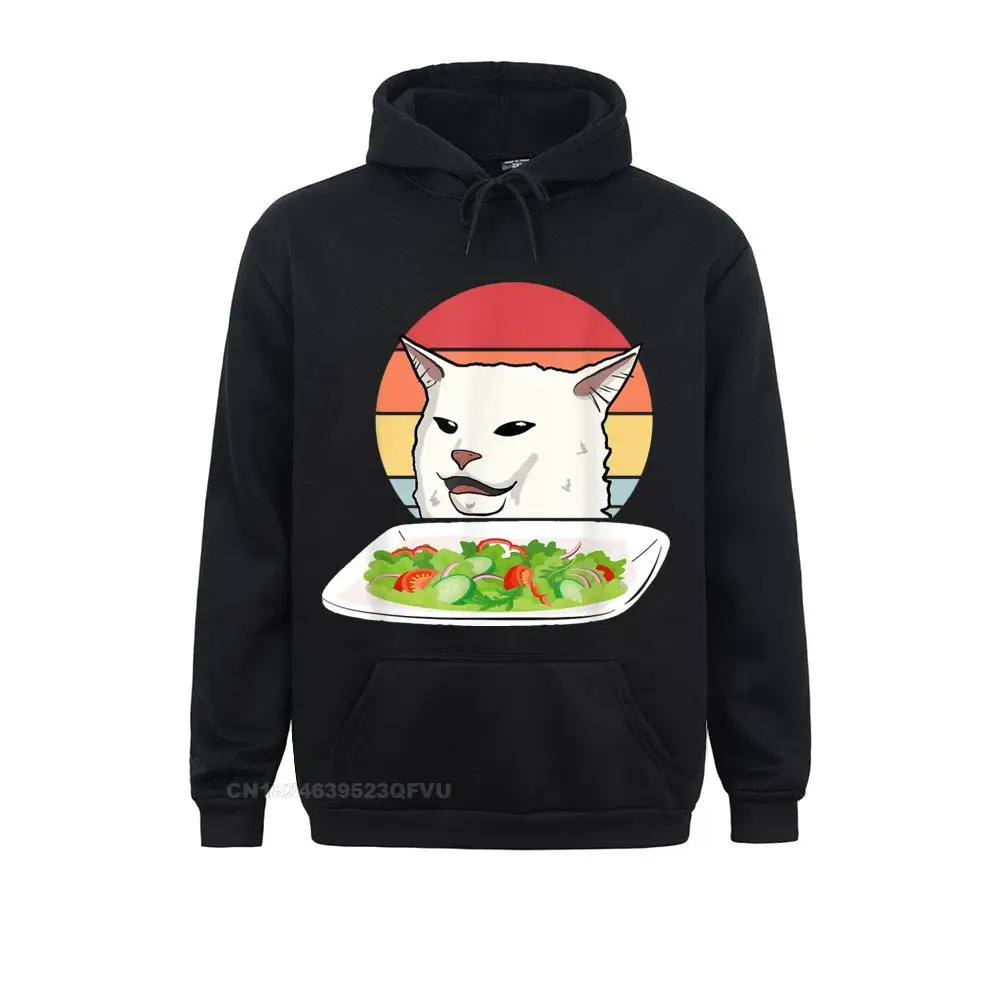 Angry Unisex Women Yelling At Confused Cat At Dinner Table Meme Retro Men Cotton Hoodie Humor Unisex Women Hoodies Harajuku Tee